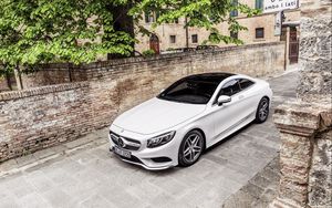 Превью обои mercedes-benz, s-class, coupe, белый