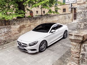 Превью обои mercedes-benz, s-class, coupe, белый