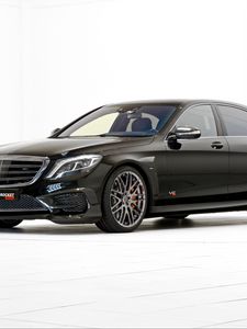 Превью обои mercedes-benz, s-class, w222, черный, вид сбоку