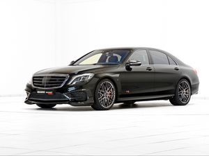 Превью обои mercedes-benz, s-class, w222, черный, вид сбоку