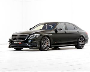 Превью обои mercedes-benz, s-class, w222, черный, вид сбоку