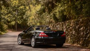 Превью обои mercedes-benz sl350 amg, mercedes, машина, кабриолет, черный