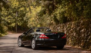 Превью обои mercedes-benz sl350 amg, mercedes, машина, кабриолет, черный