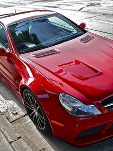 Превью обои mercedes-benz sl65 amg, mercedes-benz, красный, авто