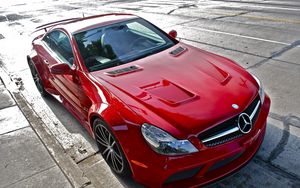 Превью обои mercedes-benz sl65 amg, mercedes-benz, красный, авто