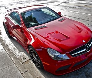 Превью обои mercedes-benz sl65 amg, mercedes-benz, красный, авто