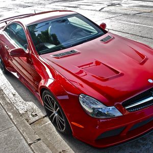 Превью обои mercedes-benz sl65 amg, mercedes-benz, красный, авто