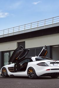 Превью обои mercedes-benz, slr mclaren, gemballa gt, белый, вид сбоку