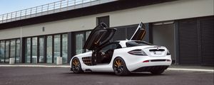 Превью обои mercedes-benz, slr mclaren, gemballa gt, белый, вид сбоку