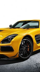 Превью обои mercedes-benz, sls amg, желтый, авто