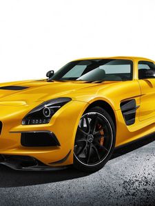 Превью обои mercedes-benz, sls amg, желтый, авто