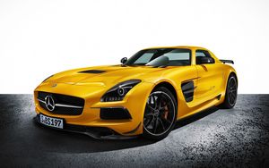 Превью обои mercedes-benz, sls amg, желтый, авто