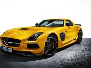 Превью обои mercedes-benz, sls amg, желтый, авто