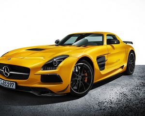 Превью обои mercedes-benz, sls amg, желтый, авто