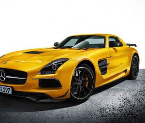 Превью обои mercedes-benz, sls amg, желтый, авто