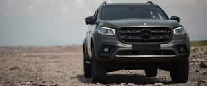 Превью обои mercedes-benz x250d, mercedes, машина, внедорожник, вид спереди, бездорожье