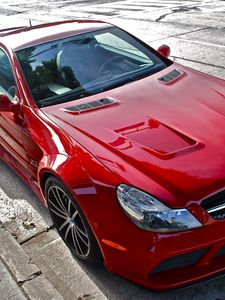 Превью обои mersedes-benz sl65 amg, авто, машина, автомобили, машины, красный