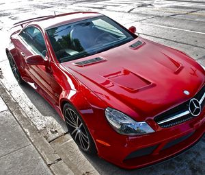 Превью обои mersedes-benz sl65 amg, авто, машина, автомобили, машины, красный