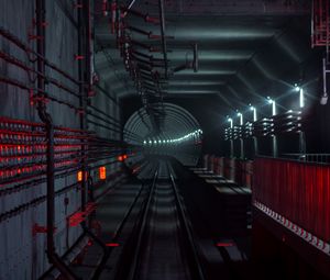 Превью обои метро, подземка, тоннель, рельсы