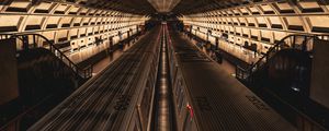 Превью обои метро, поезда, туннель, архитектура, темный