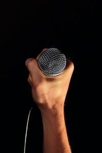 Превью обои микрофон, рука, музыка, акустика