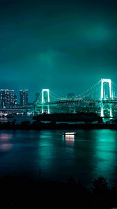 Превью обои минато, япония, ночной город, мост