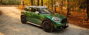 Превью обои mini, автомобиль, зеленый, вид сбоку