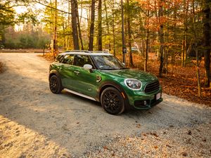 Превью обои mini, автомобиль, зеленый, вид сбоку