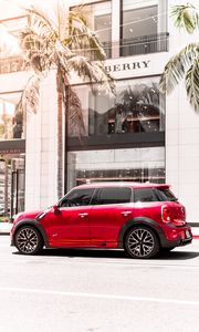 Превью обои mini cooper, mini, marque, красный, улица