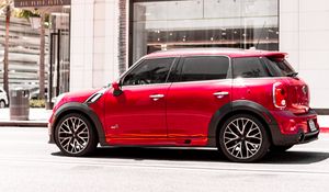 Превью обои mini cooper, mini, marque, красный, улица