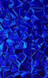 Превью обои многоугольники, треугольники, синий, призменный