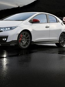 Превью обои modulo, honda, civic, белый, вид сбоку