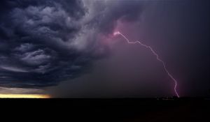 Превью обои молния, гроза, небо, вечер