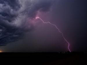 Превью обои молния, гроза, небо, вечер