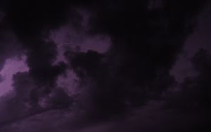 Превью обои молния, тучи, буря, фиолетовый
