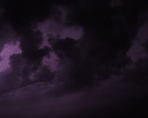 Превью обои молния, тучи, буря, фиолетовый