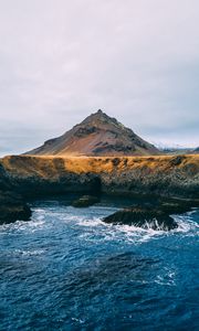 Превью обои море, берег, холм, вода, скалы