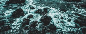 Превью обои море, берег, камни, прибой