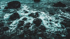 Превью обои море, берег, камни, прибой