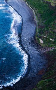 Превью обои море, берег, пена, прибой