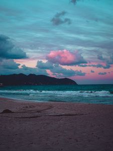 Превью обои море, берег, закат, песок