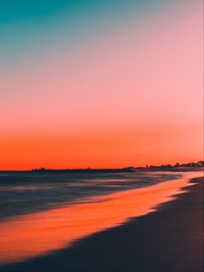 Превью обои море, берег, закат, небо