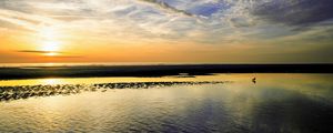 Превью обои море, берег, закат, природа, пейзаж