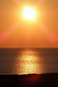 Превью обои море, блики, горизонт, закат