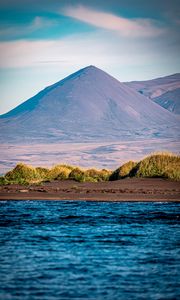 Превью обои море, гора, деревья, остров