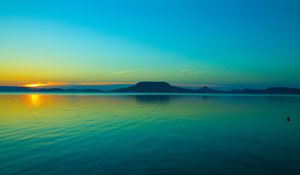 Превью обои море, горизонт, небо, рассвет