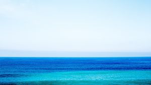 Превью обои море, горизонт, небо, голубой