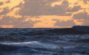 Превью обои море, горизонт, небо, вечер
