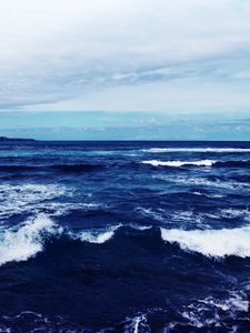 Превью обои море, горизонт, прибой, волны