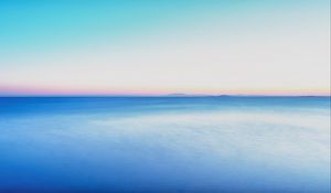 Превью обои море, горизонт, вид, минимализм, синий